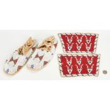 Pair of Sioux Beaded Moccasins and Plains Cuffs