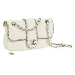 Chanel Madison Single Flap White Bag, Medium