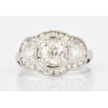 Ladies Platinum Princess Ring