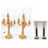 Pair French Jollet et Cie Candelabra plus Candlesticks