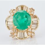 11 Carat Emerald and Diamond Dinner Ring