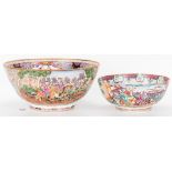 2 Chinese Export Famille Rose Bowls, 1 19th century