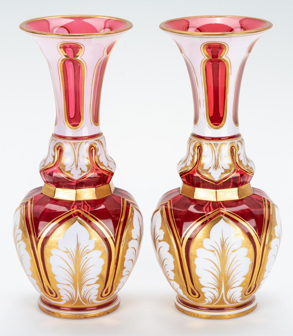 3 Bohemian Glass Items, Vases & Tumbler - Image 4 of 15