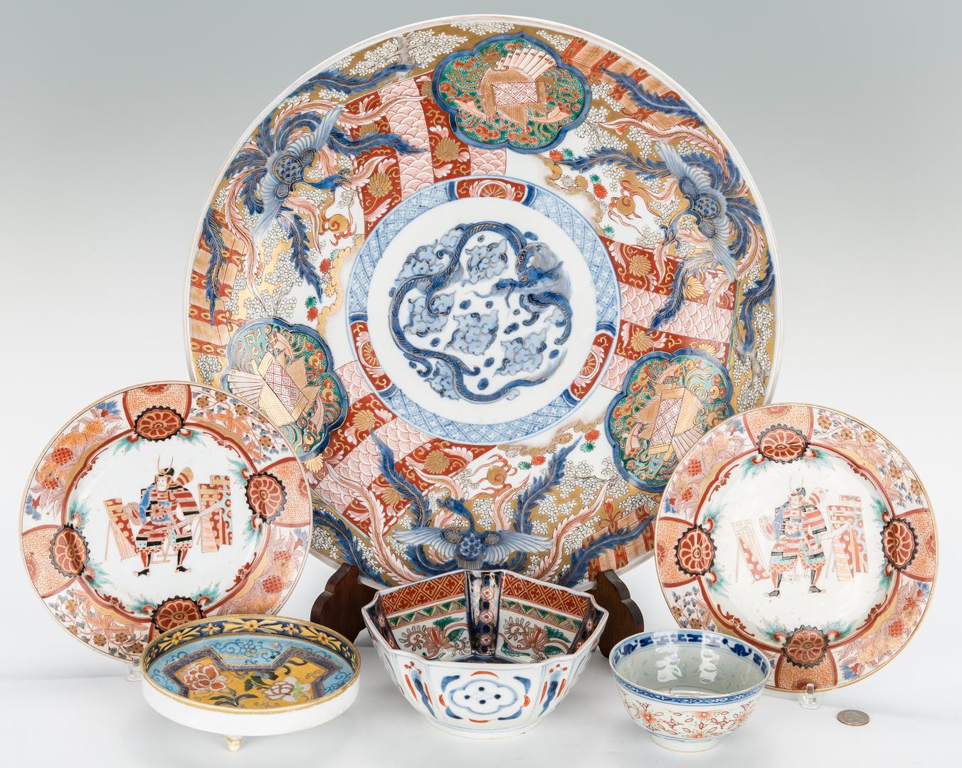 6 Japanese Porcelain Items, incl. Imari Charger - Image 2 of 23