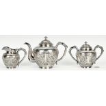 3 Pc. Chinese Export Silver Tea Service