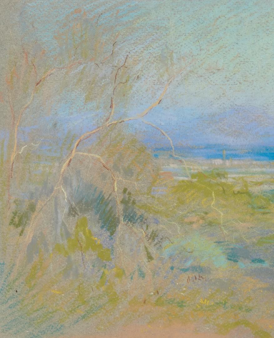 Eliot Clark Pastel Landscape, The Purple Mountains - Image 3 of 6