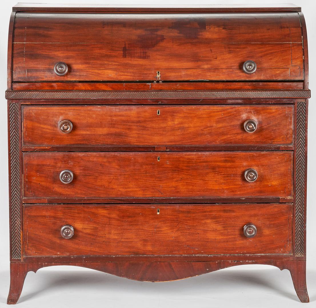 Regency Mahogany Cylinder Desk - Image 14 of 14