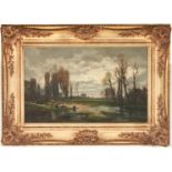 Grenet de Joigny O/C, Landscape w/ Pond