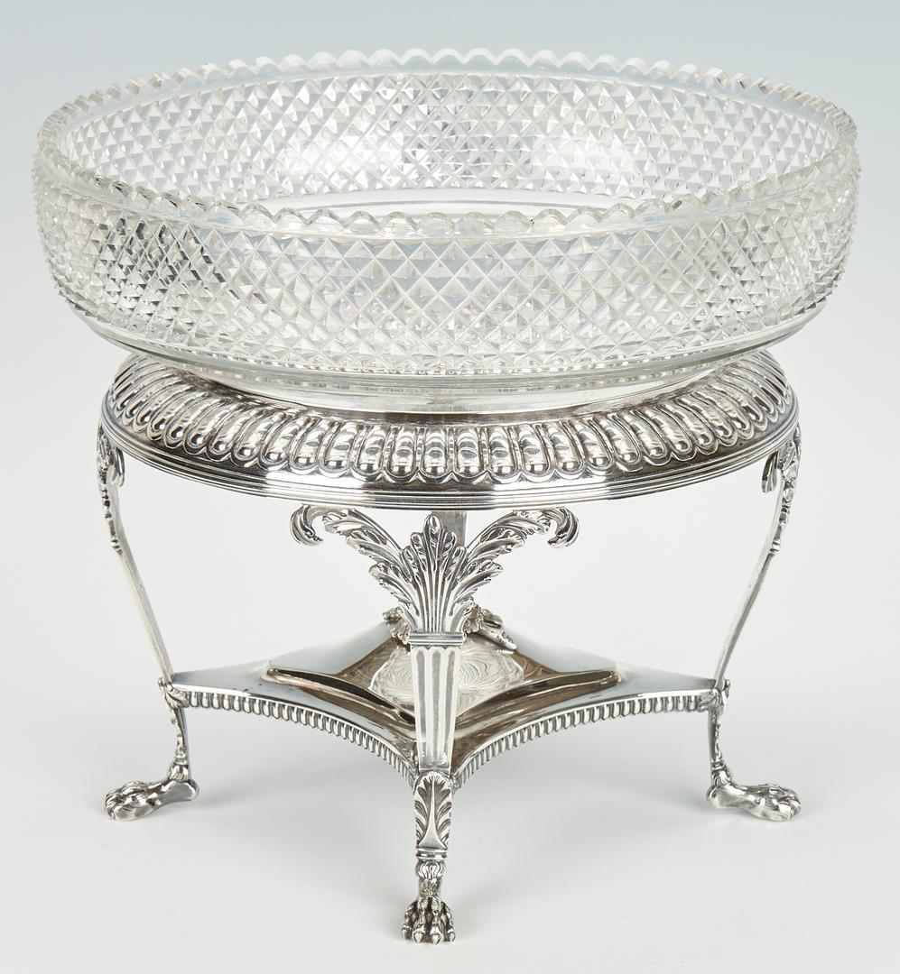 Emes & Barnard Georgian Sterling Centerpiece with Cut Glass Bowl - Image 3 of 14