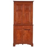 TN Cherry Inlaid Corner Cupboard