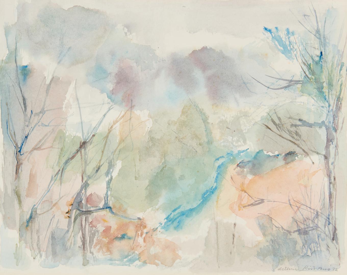 2 Arthur Rivotuso Abstract Landscape Watercolors - Image 10 of 15