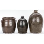 3 NC Stoneware Pottery Items, incl. Sylvanus Hartsoe