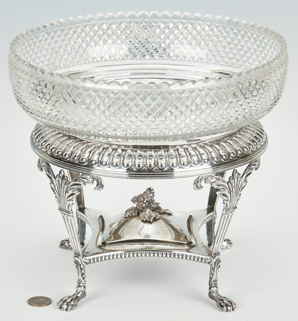 Emes & Barnard Georgian Sterling Centerpiece with Cut Glass Bowl - Image 2 of 14