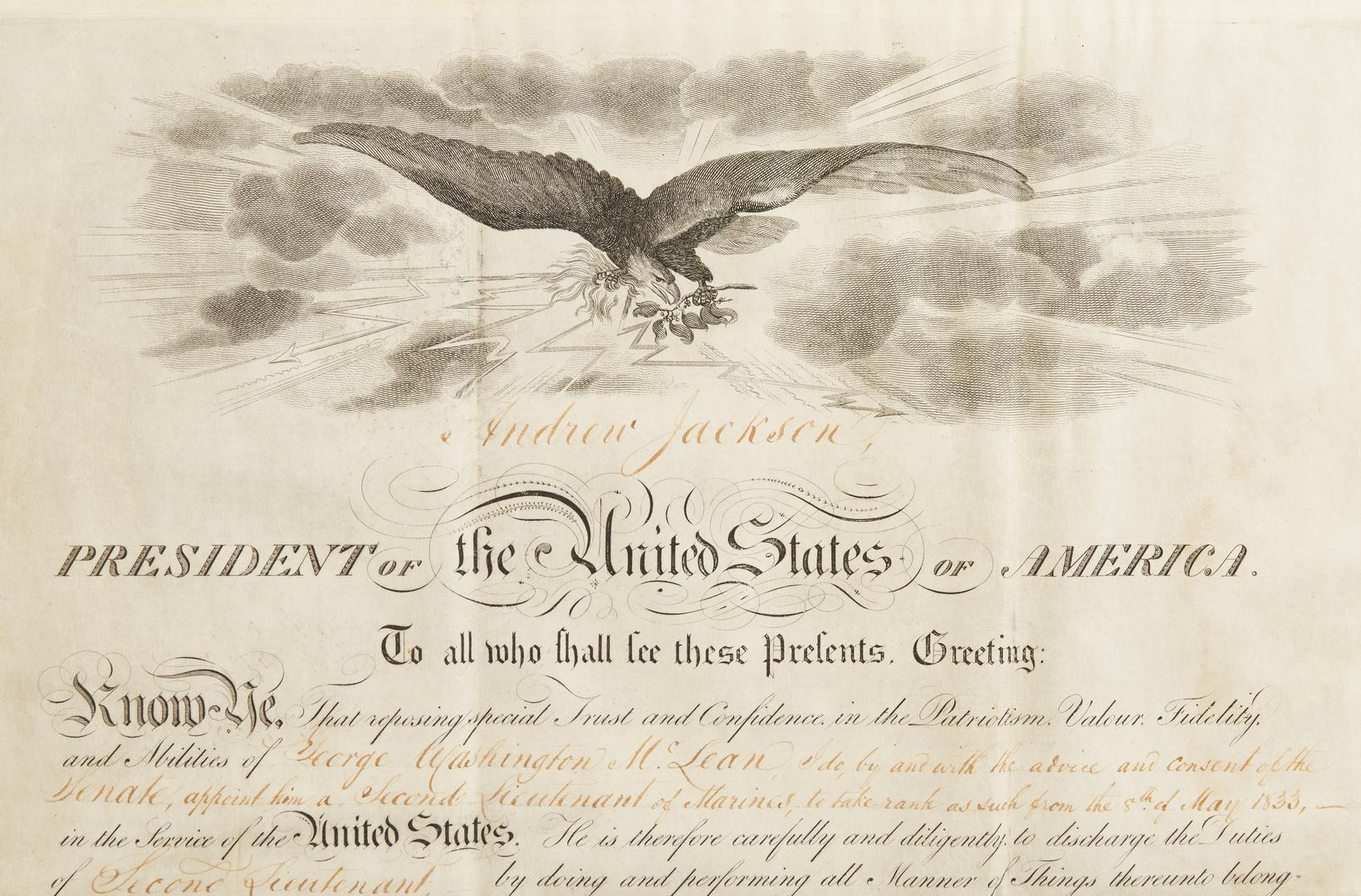 President Andrew Jackson Signed Military Commission + Jackson Book - Image 4 of 18