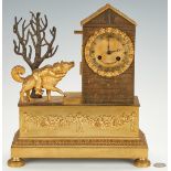 French Bronze Mantle Clock, Baullier FLS Paris