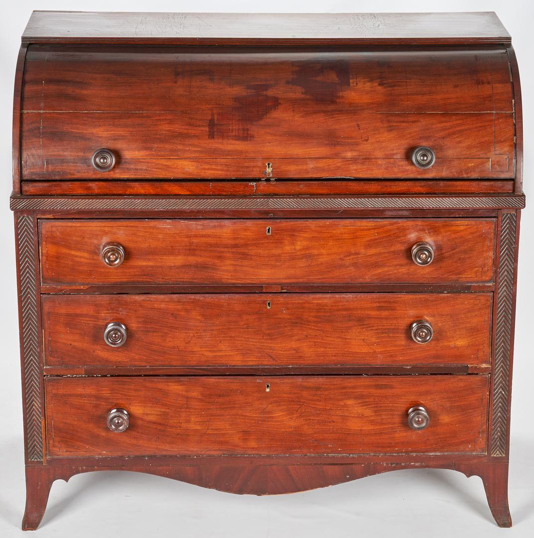 Regency Mahogany Cylinder Desk - Image 4 of 14