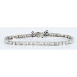 Ladies Platinum & Diamond Line Bracelet