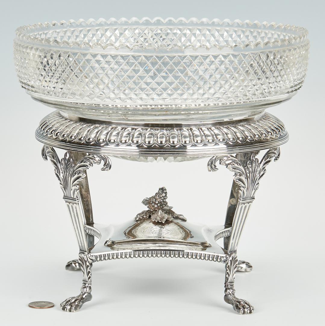 Emes & Barnard Georgian Sterling Centerpiece with Cut Glass Bowl