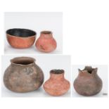 5 Native American Pottery Pots, Salado & Gila Rive