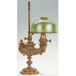 Tiffany "Aladdin Lamp", Pulled Feather Shade