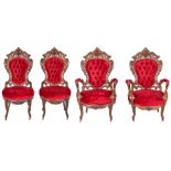 Four Stanton Hall Meeks Chairs: 2 Armchairs & 2 Sidechairs