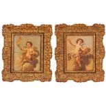 Attr. Christian W.E. Dietrich, 2 Cherub Paintings