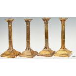 4 Gilt Sterling Candlesticks, Tiffany retailed