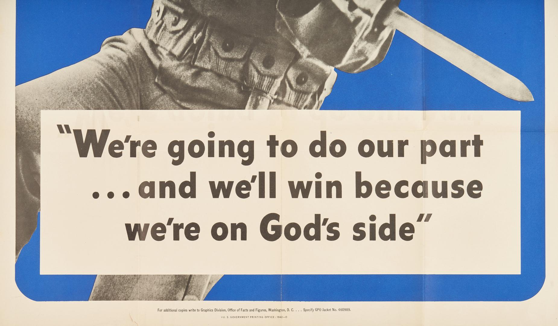 WWII U. S. Propaganda Poster, Joe Louis - Image 6 of 8