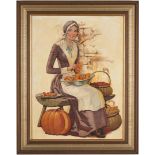 James Calvert Smith Illustration Painting, Pumpkin Carving