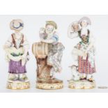 Group of 3 Meissen Female Figurals