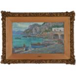 Frank Hutchens O/C Landscape Painting, Capri