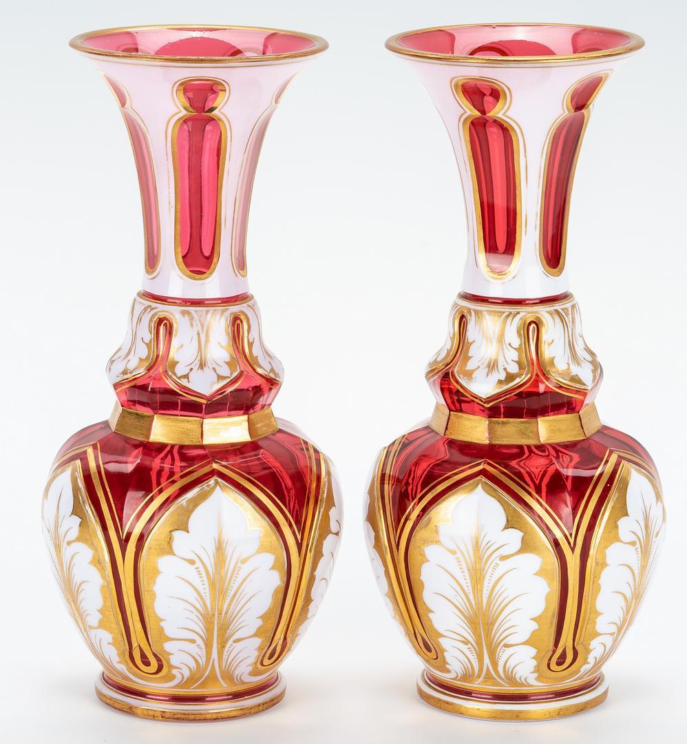 3 Bohemian Glass Items, Vases & Tumbler - Image 5 of 15