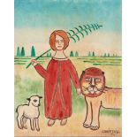 Jack Savitsky Painting, Lion and Lamb