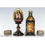 4 Russian Decorative Items, incl. Lacquerware