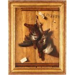 Antoine Dury O/C, Trompe L'Oeil Nature Morte with Pheasants