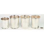 4 Coin Silver Julep Cups, incl. KY