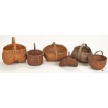 6 Tennessee & Southern Oak Baskets, Late 19th/Early 20th Century
