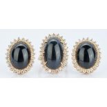 14K Onyx & Diamond Ring plus Earrings