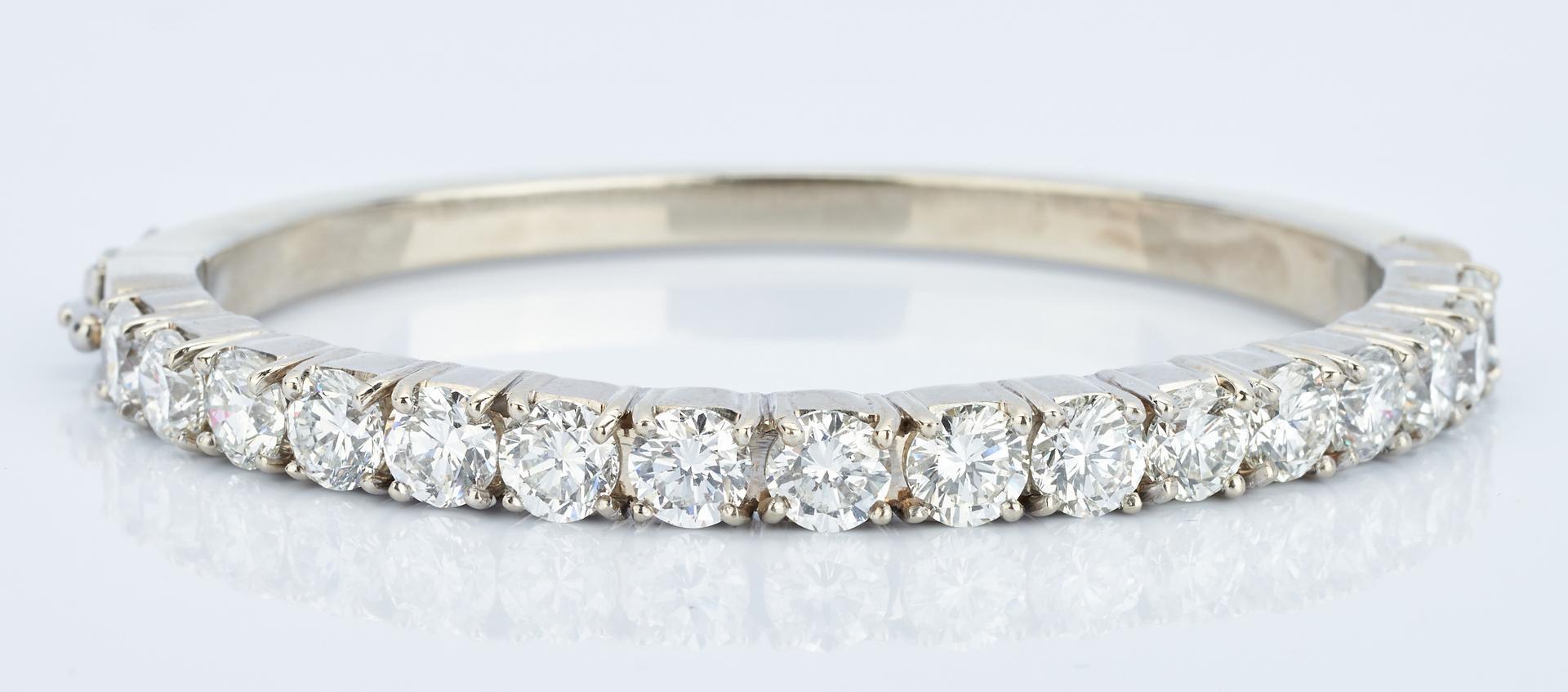 Diamond Bangle Bracelet, 6 ct t.w., 14k