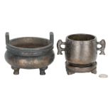 2 Chinese Bronze Archaic Form Censers