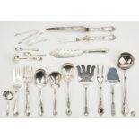 18 pcs. flatware incl. Tiffany, Shiebler, Les Cinq Fleurs