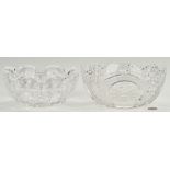 2 Cut Glass Bowls incl. Hawkes signed