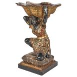 Italian Wood & Polychrome Blackamoor Jardiniere