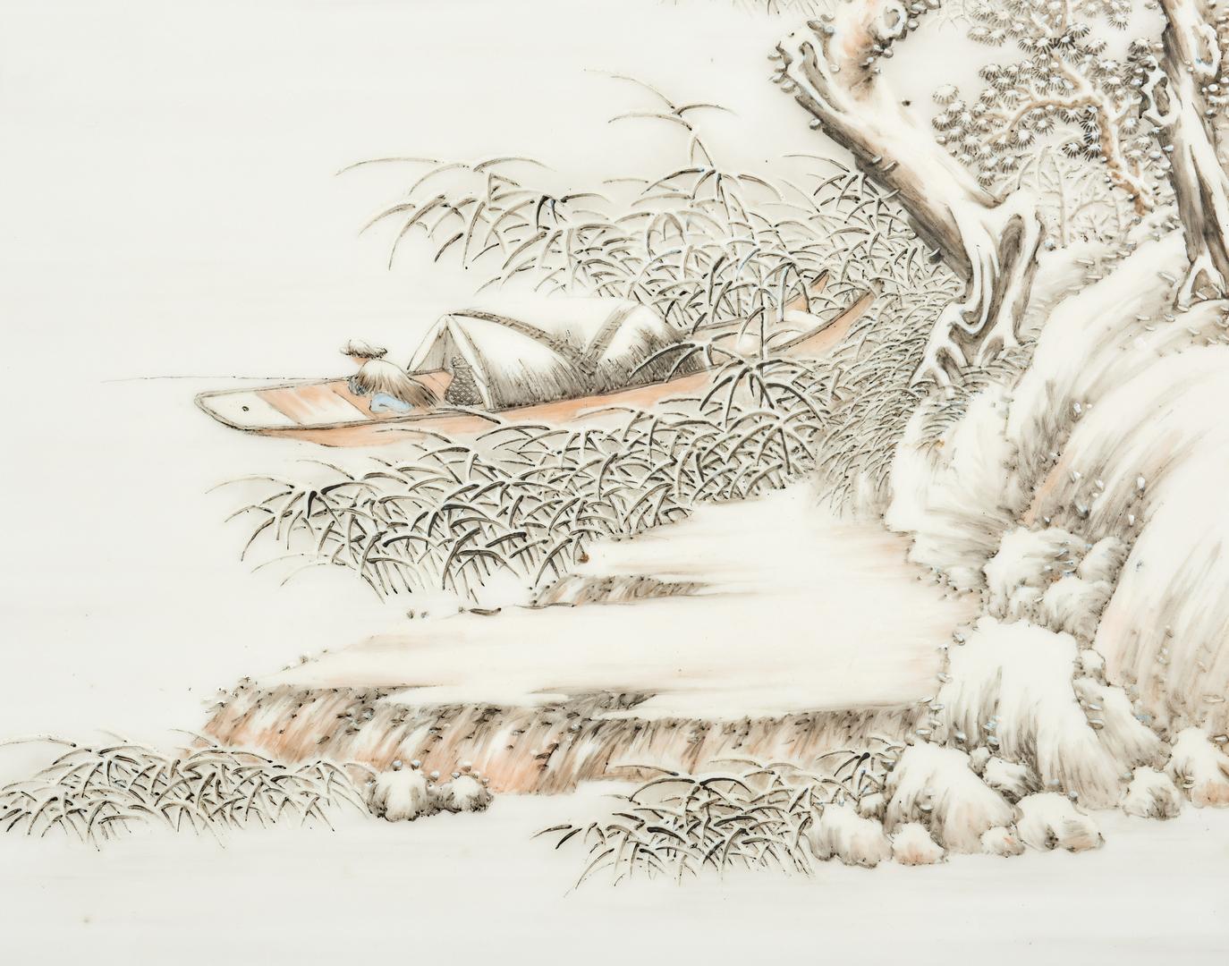 Attr. He Xuren, Winter Landscape Plaque - Image 8 of 12