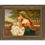 Austrian School O/B Painting, Madonna & Child