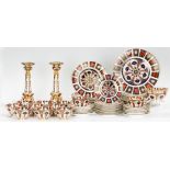 63 Pcs. Royal Crown Derby Imari Porcelain, Cigar Pattern