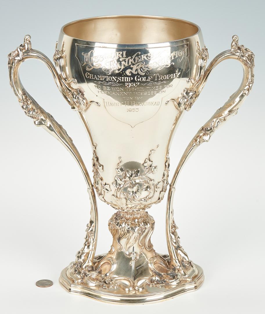 Whiting Art Nouveau Sterling Golf Trophy - Image 3 of 12