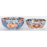 2 Large Japanese Imari Porcelain Bowls