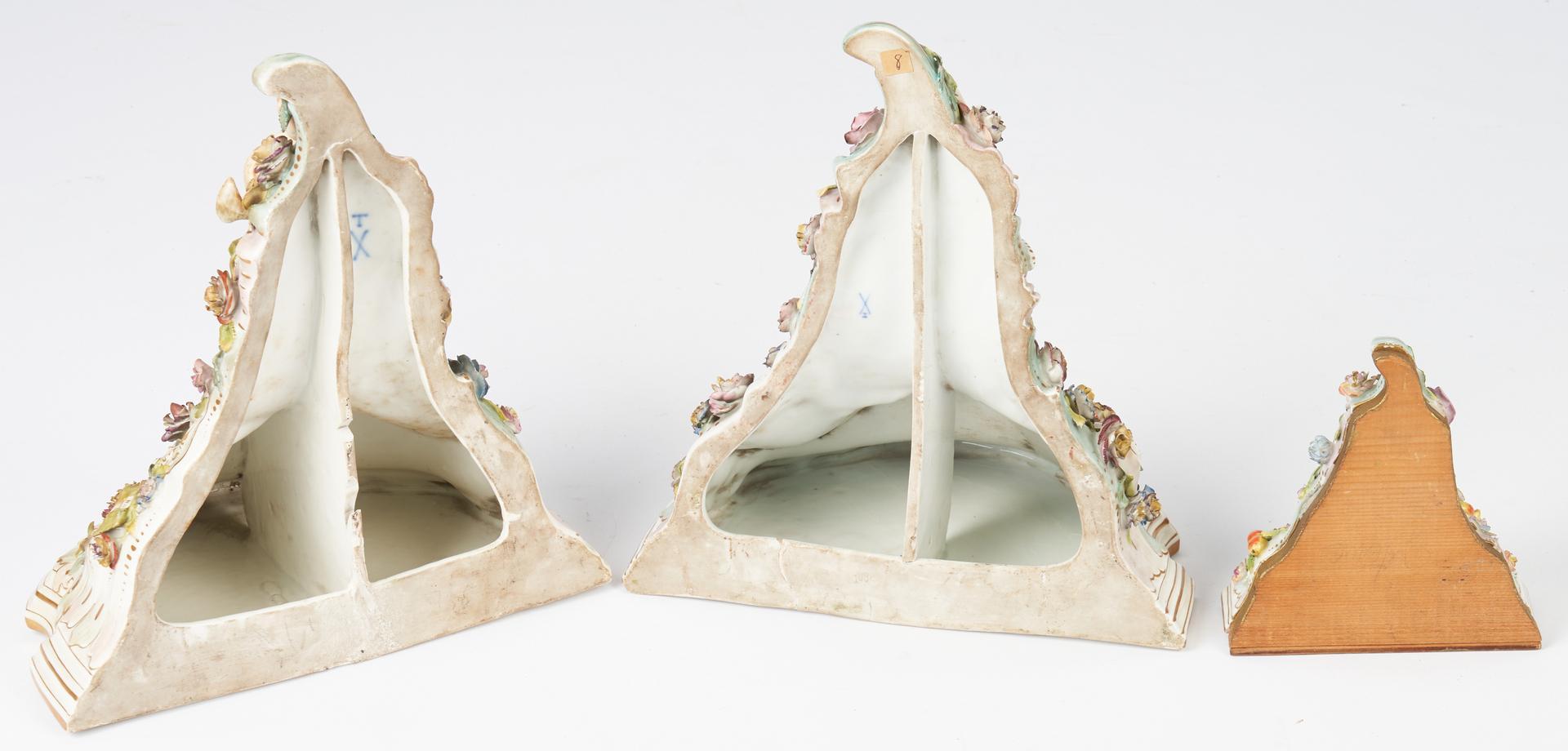 3 Meissen Style Porcelain Wall Brackets - Image 15 of 17