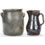 2 Southern Stoneware Pottery Items, Pitcher & Jar